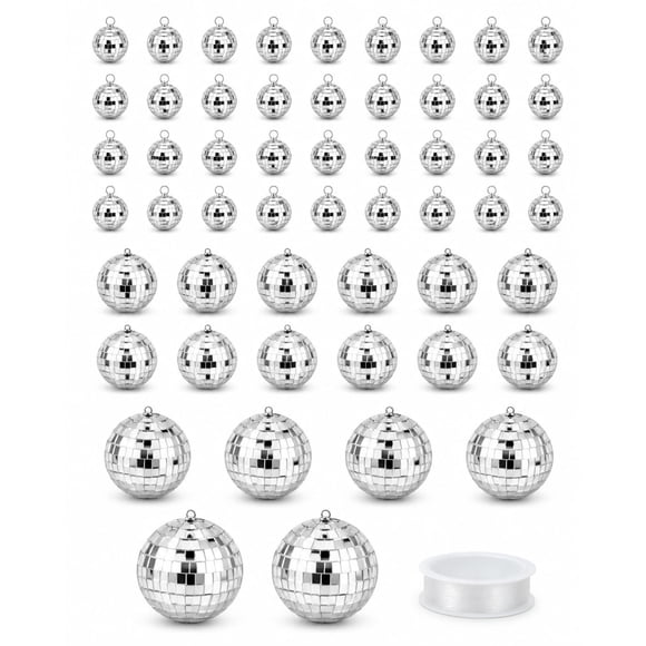 Bolas de discoteca YD Youdepot 54 piezas mini adornos plateados