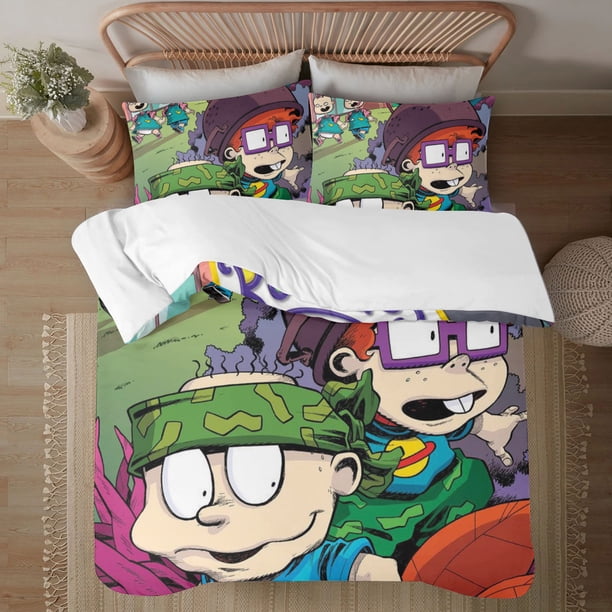 Rugrats 3-Piece Bedding Set For Kids Boys Girls Adult Cartoon Warm Cute Fashion Holiday Present Gift Bed Sheets