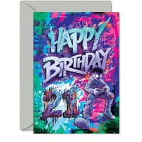 Tarjeta De Felicitación Giftzie Para 21 Cumpleaños De Epic Gamer, 5 X 7 Pulgadas