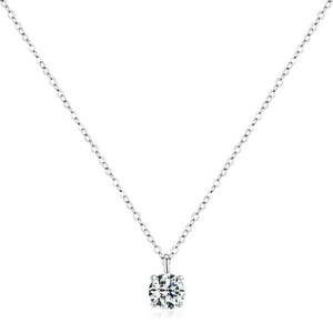 Collar Heshpaws Anuclub Moissanite Redondo 6Mm 1Ct Plata 925 Mujer