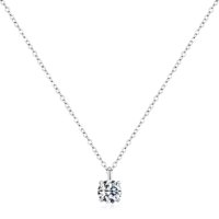 Collar Heshpaws Anuclub Moissanite Redondo 6Mm 1Ct Plata 925 Mujer