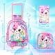 thumbnail image 3 of 4PCS Kids Rolling Backpack for Girls, Cute Cat Sequin Wheeled Bookbag, Pink Roller School Bag with Wheels for Elementary, 3 of 3