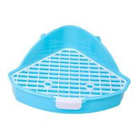 Magideal - Caja De Arena Para Conejos, Animales Pequeños, Bandeja Para Orinar, Jaula Para Conejos, Entrenamiento Para Ir Al Baño, Caja De Arena De Esquina Para H Azul