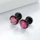 thumbnail image 3 of 1pair Men's Retro Dazzling Red Resin Round Stud Earrings, 3 of 4