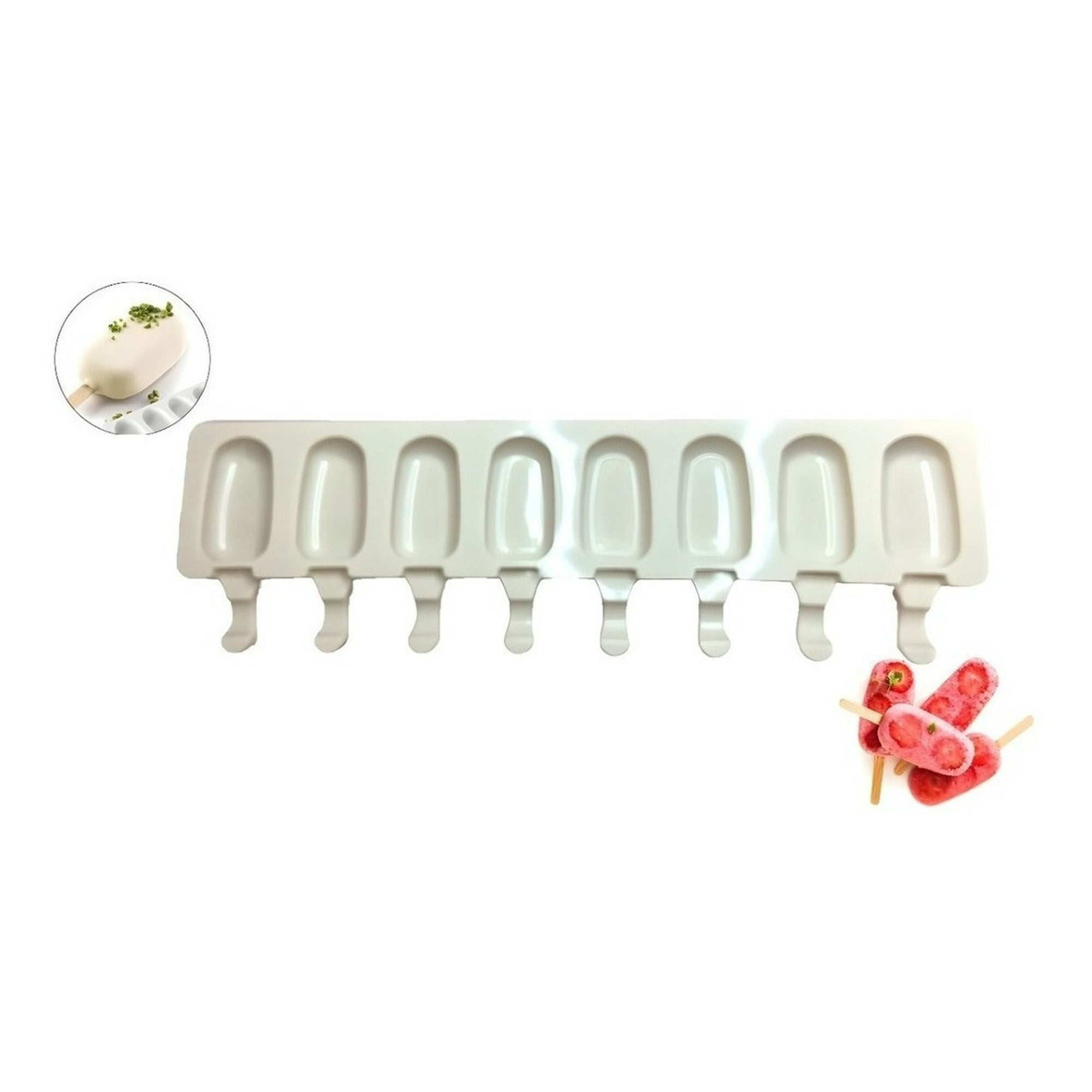 Genérico - Moldes De Silicona Para Helados Molde Paletas Helado 8cavid