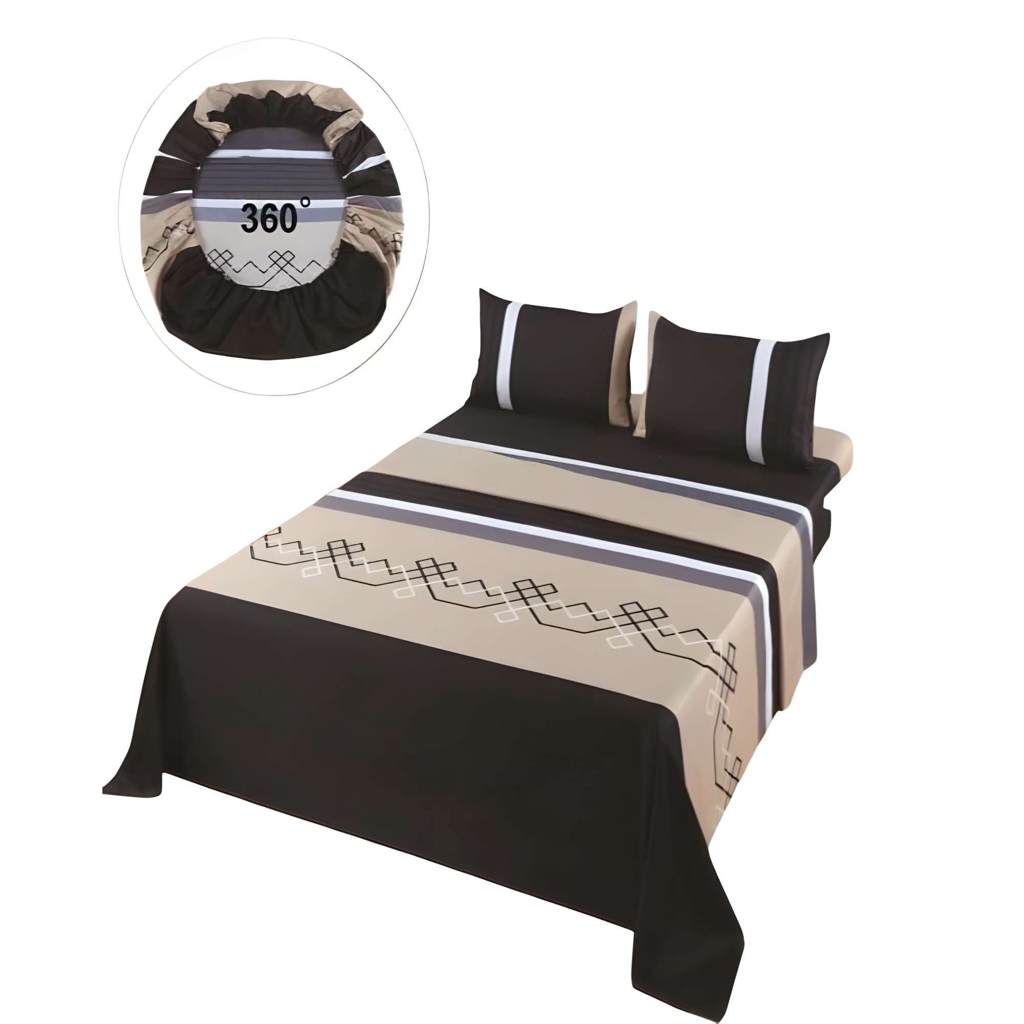 Genérico - Juego De Sabanas De Verano Super King Negro3