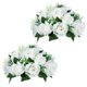 thumbnail image 1 of Xiao Hua Juego de 2 Piezas de Bolas de Flores de Rosa Simuladas Blancas y 15 Ramos de Flores de Peonía Simuladas de Seda, Adecuado para Bodas, Fiestas de Cumpleaños y Decoración de Mesa de Comedor, 1 of 4