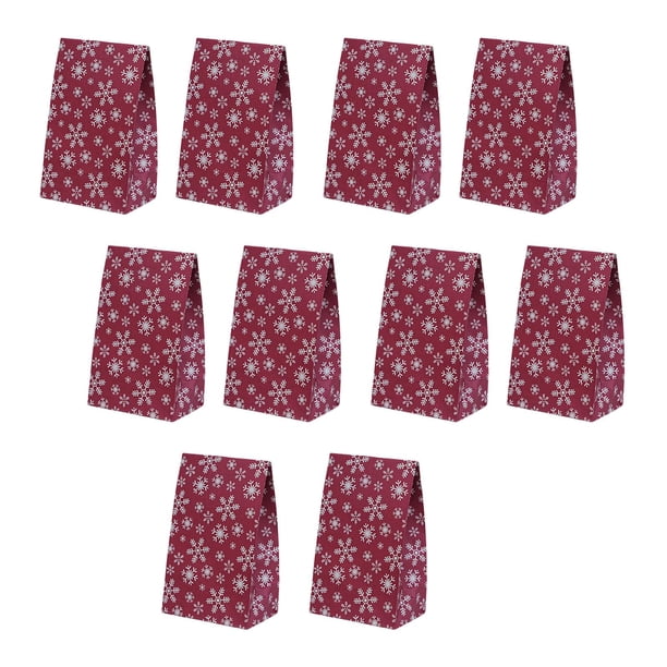 10 Bolsas De Regalo De Navidad, Bolsas De Regalo Para Decoración Del Hogar, Suministros De Decoración Para Fiestas, Color Rojo Y Blanco