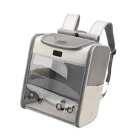 Magideal - Mochila Transportadora Para Gatos, Bolsa De Viaje Para Perros Con Correa De Hombro Ajustable, Bolsa De Transporte Transpirable Con Ventana Transparent , Gris