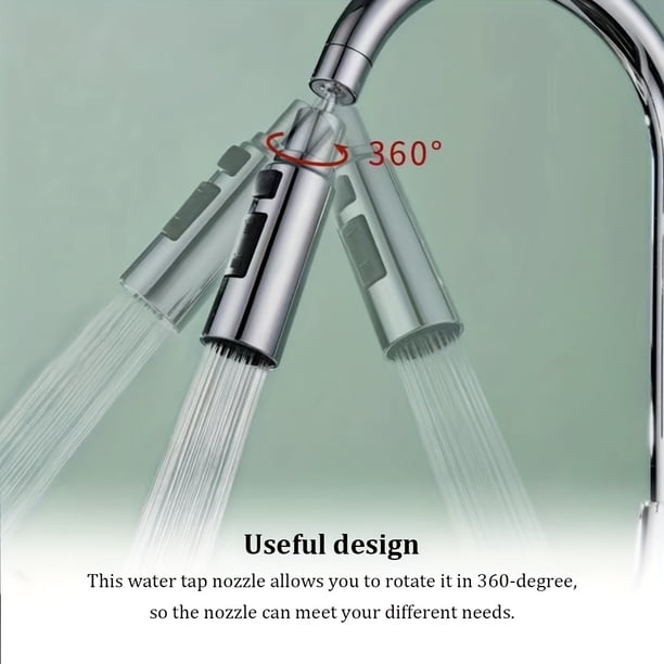 1pc Pull Down Spray Head For Kitchen Faucet, 360 Degree Rotary, 3 Function Kitchen Sink Spray Nozzle, Anti-Splash Faucet Head Replacement, Water Saving, Sink Accessories