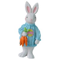 Bothyi - Estatuilla De Conejo De Resina En Miniatura Estatua De Conejito De Animales De Pascua Decoración De Escritorio Manualidades Azul