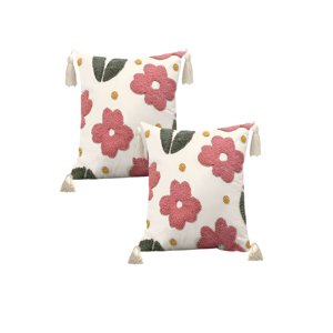 Genérico - Pack De 2 Fundas De Cojin Tufting 45X45 Cm Blanco 06