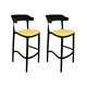 thumbnail image 1 of Pack 2 Taburetes Bar Bistro Negra Asiento Beige, 1 of 3