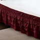 thumbnail image 2 of suxuMhao Faldón de Cama de 4 Capas, Faldón de Cama con Volantes Elástico Faldón de Cama Envolvente, Tamaño Queen 59 X 78+18 Pulgadas, Faldón de Cama Rojo Oscuro Queen, Volante Antipolvo de Cama de, 2 of 3