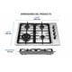 thumbnail image 2 of Encimera a Gas 4 Quemadores Acero Inoxidable Empotrable, 2 of 2