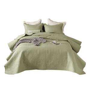 Genérico - Cobertor Verano King Unicolor Quilt Verde Rey + Fundas