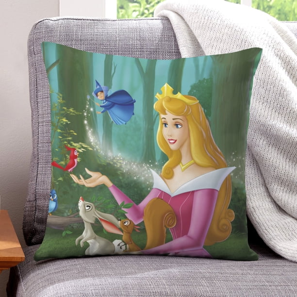 Bella Durmiente Aurora Princesa Fundas de almohada de terciopelo con tema, regalos de funda de almohada, decoración para el hogar, cojín de lanzar, regalo de cumpleaños para fans y parejas.66*66cm.