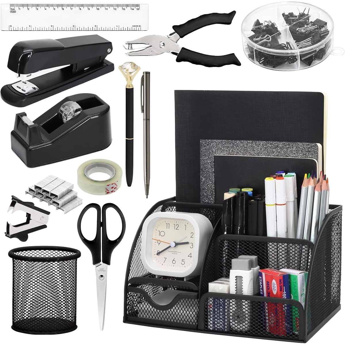 Set Organizador De Escritorio Symdromia 13 En 1 Negro