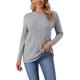 thumbnail image 1 of INSPIRE CHIC Suéter de Punto de Cable Cómodo para Mujer de Otoño Invierno, Ajuste Holgado, Cuello Redondo Casual, Talla L, Gris, 1 of 6