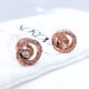 thumbnail image 3 of Aros Apegados Círculos Rose Gold, Punto De Luz y Circonitas, Plata 925, 3 of 5