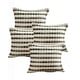 thumbnail image 1 of Pack De 4 Fundas De Cojin 45cmx45cm A Rayas Beige Con Verde, 1 of 4