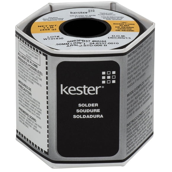 Solder Kester 24-6337-0010 44 Rosin Core 63/37 0.020 454 g