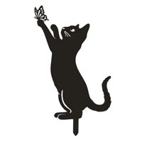 Magideal - Estaca De , Estatua De Jardín De Gato De Metal, Estatua Decorativa De Jardín, Estatua De Animal, Estaca Decorativa De Jardín Para Patio, Cés Estilo A