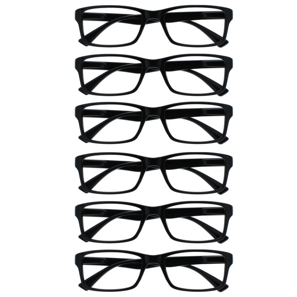 Lentes de lectura OPULIZE PEP Classic negro +2 (paquete de 6)