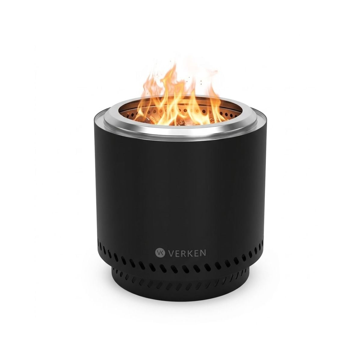 Verken - Brasero Sin Humo Brann Acero Inoxidable 304 L + Acc / 50 Cm - Negro