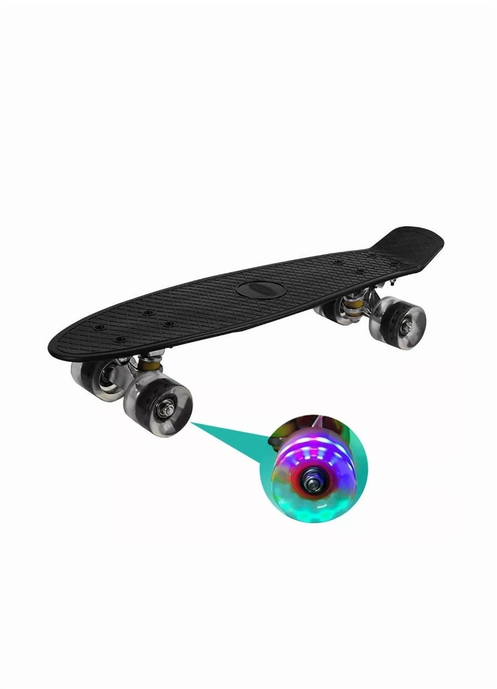 Genérico - Skate Penny Patineta Ruedas Led Niños, Negro