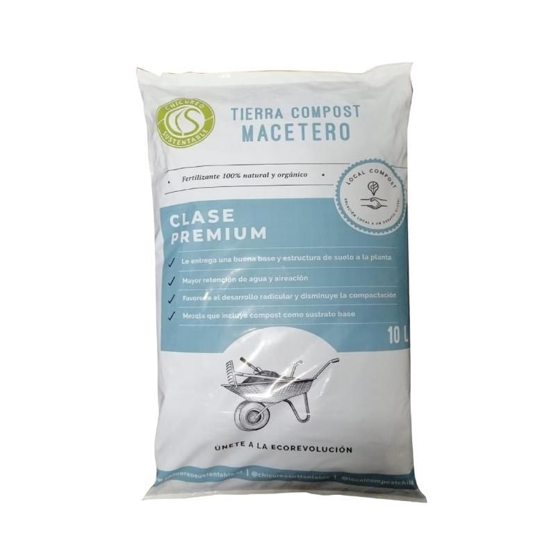Tierra Compost Para Maceteros (10 L) Chicureo Sustentable