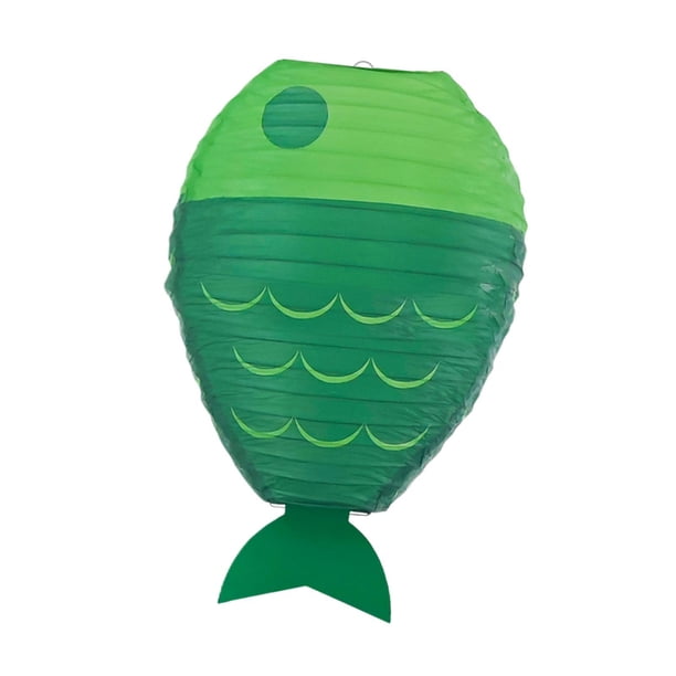 Linterna De Papel Colgante Con Forma De Pez, Bonita Decoración Hecha A Mano Para Habitación Infantil, Ideal Para Festivales, Color Verde.