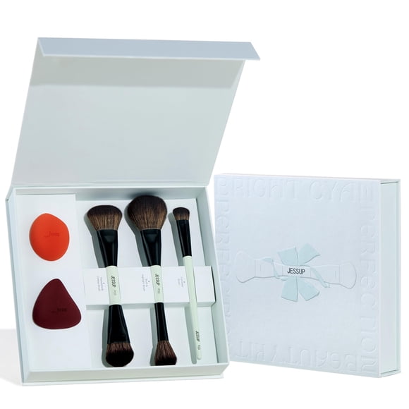 Set de brochas de maquillaje Jessup T510 con esponja de maquillaje, 3 unidades