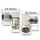 thumbnail image 2 of Conector UHF macho a UHF hembra SO239, conector PL259 en ángulo recto, conector PL259, conector UHF en ángulo, conector de cable coaxial en forma de L, adaptador de antena UHF de 90 grados, paquete de, 2 of 5