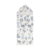 Teka - Toalla Capucha De Algodón Estampada Bichos Azules - 75 X 90Cm - 300 G/M²