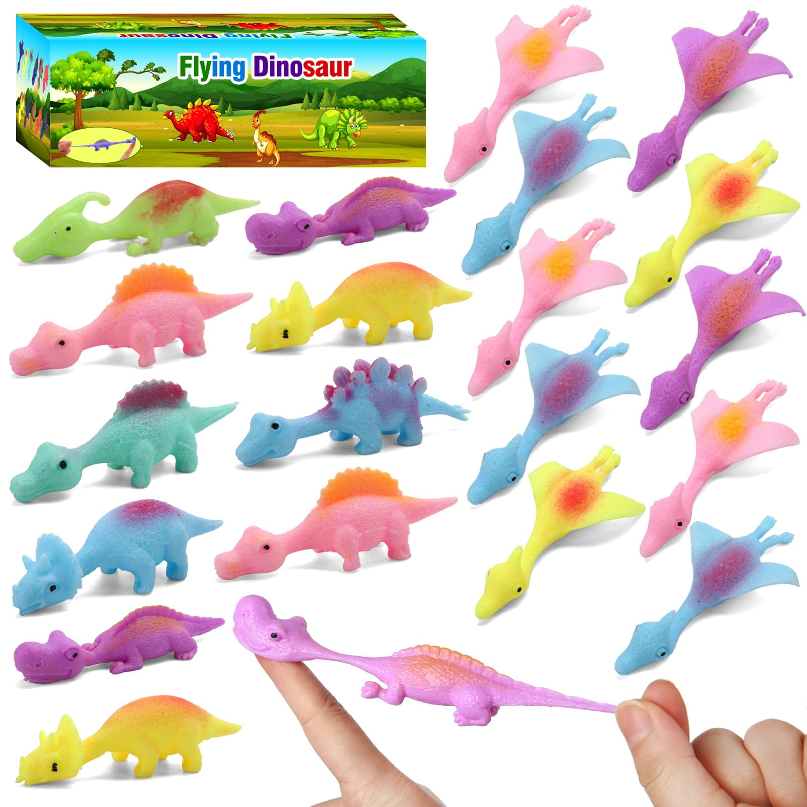 Juguetes Con Forma De Dinosaurio Slingshot Mantyplay, 20 Unidades, Para Niños