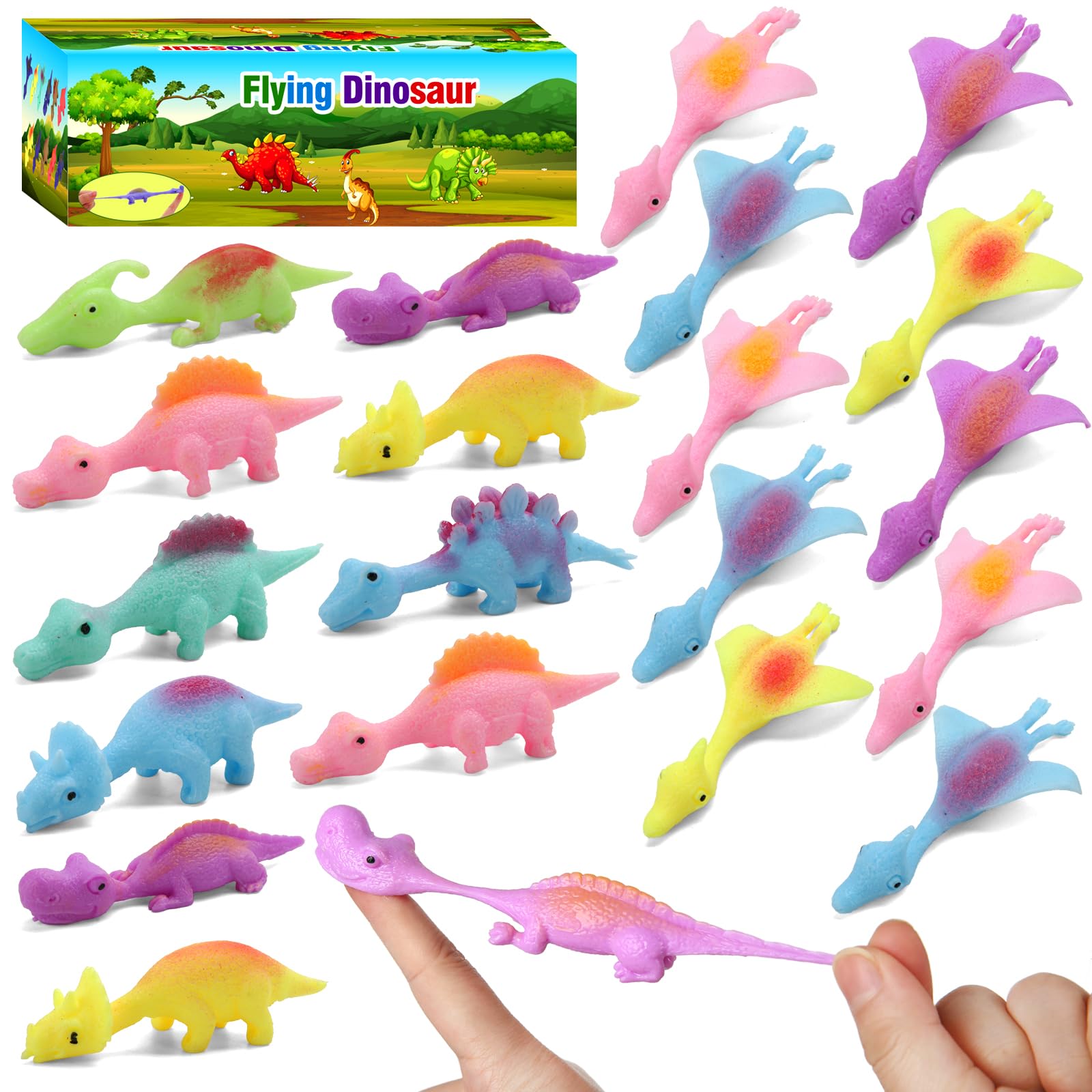 Juguetes Con Forma De Dinosaurio Slingshot Mantyplay, 20 Unidades, Para Niños