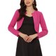 thumbnail image 1 of INSPIRE CHIC Chaqueta Bolero Corto de Mujer de Manga Larga con Cuello Redondo Cárdigan Ligero de Punto Talla S Fucsia, 1 of 6