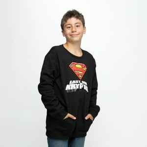 Poleron Niño Superman Last Son Negro Dc Comics