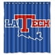 thumbnail image 1 of Cortina de ducha Louisiana Tech Bulldogs, juego de cortina de baño con ganchos, tamaño 66 x 72 pulgadas, 1 of 3