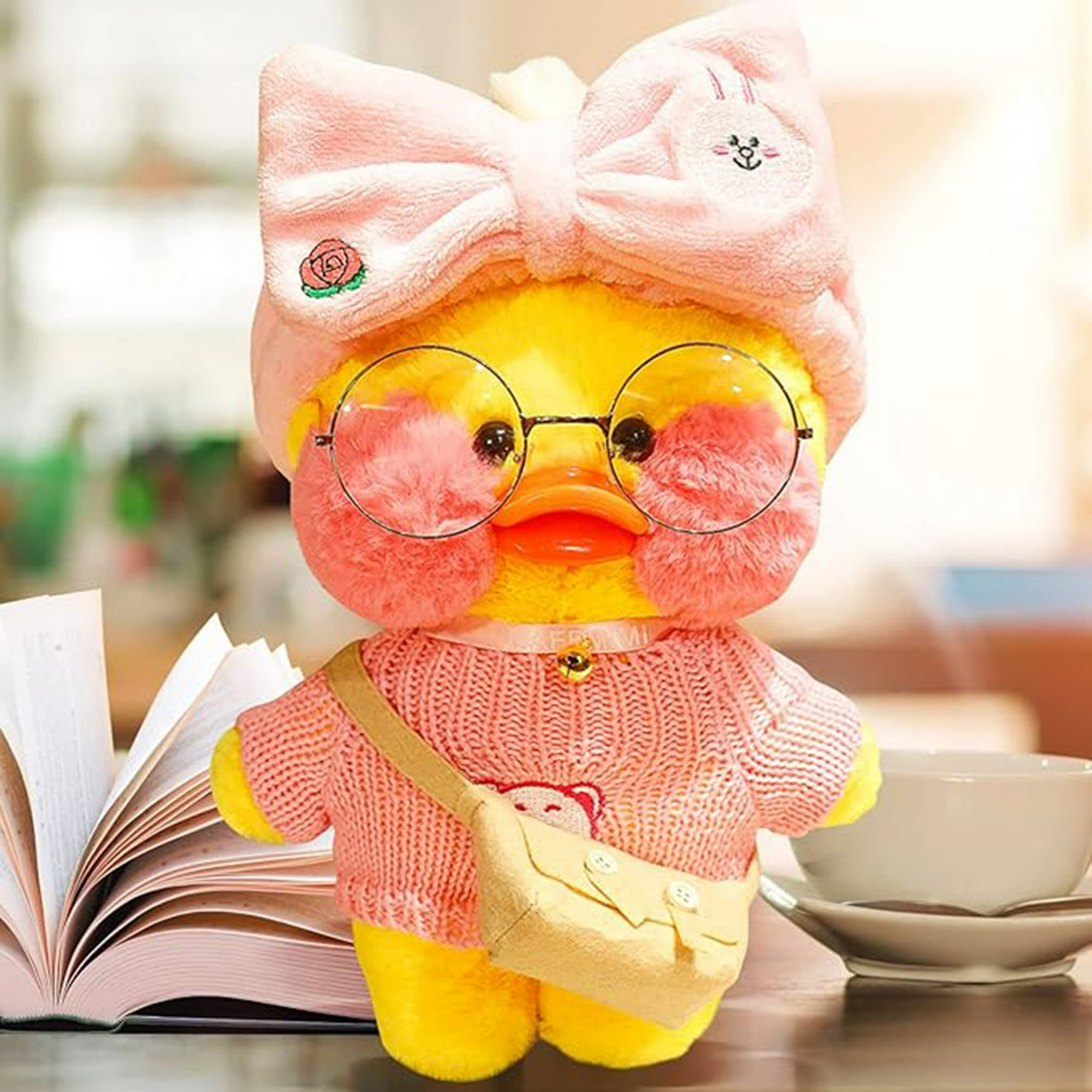 Veatool - Juguete De Peluche De Pato, 30cm, Patito De Peluche Con Vestido De Lente Y Accesorios, Juguete De Peluche De Pato Para Niños Y Niñas, Juguetes De Peluche Diy Abrazables