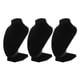 thumbnail image 4 of 3 Piezas De Terciopelo Negro Collar Busto Soportes De Exhibición Colgante Estante De Joyería De Cadena, 4 of 6