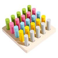 Magideal - Bloques Cilíndricos Montessori En Miniatura, Bloques Cilíndricos En Forma De Escalera, Materiales De Clasificación Por Colores, Bloques Cilíndricos Co
