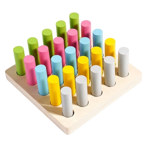 Magideal - Bloques Cilíndricos Montessori En Miniatura, Bloques Cilíndricos En Forma De Escalera, Materiales De Clasificación Por Colores, Bloques Cilíndricos Co