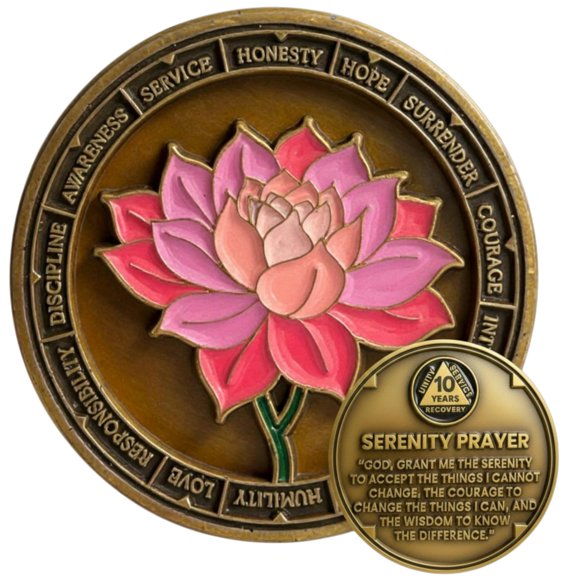 Moneda de Sobriedad Bliss and Beam 3,4 cm Loto 10 Años
