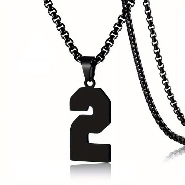 1pc Stylish Stainless Steel Men's Athletes Number Pendant Necklace - Perfect for Baseball, Basketball, and Football Teams - Long Chain Necklace with Sports Number - Ideal Gift for Boys