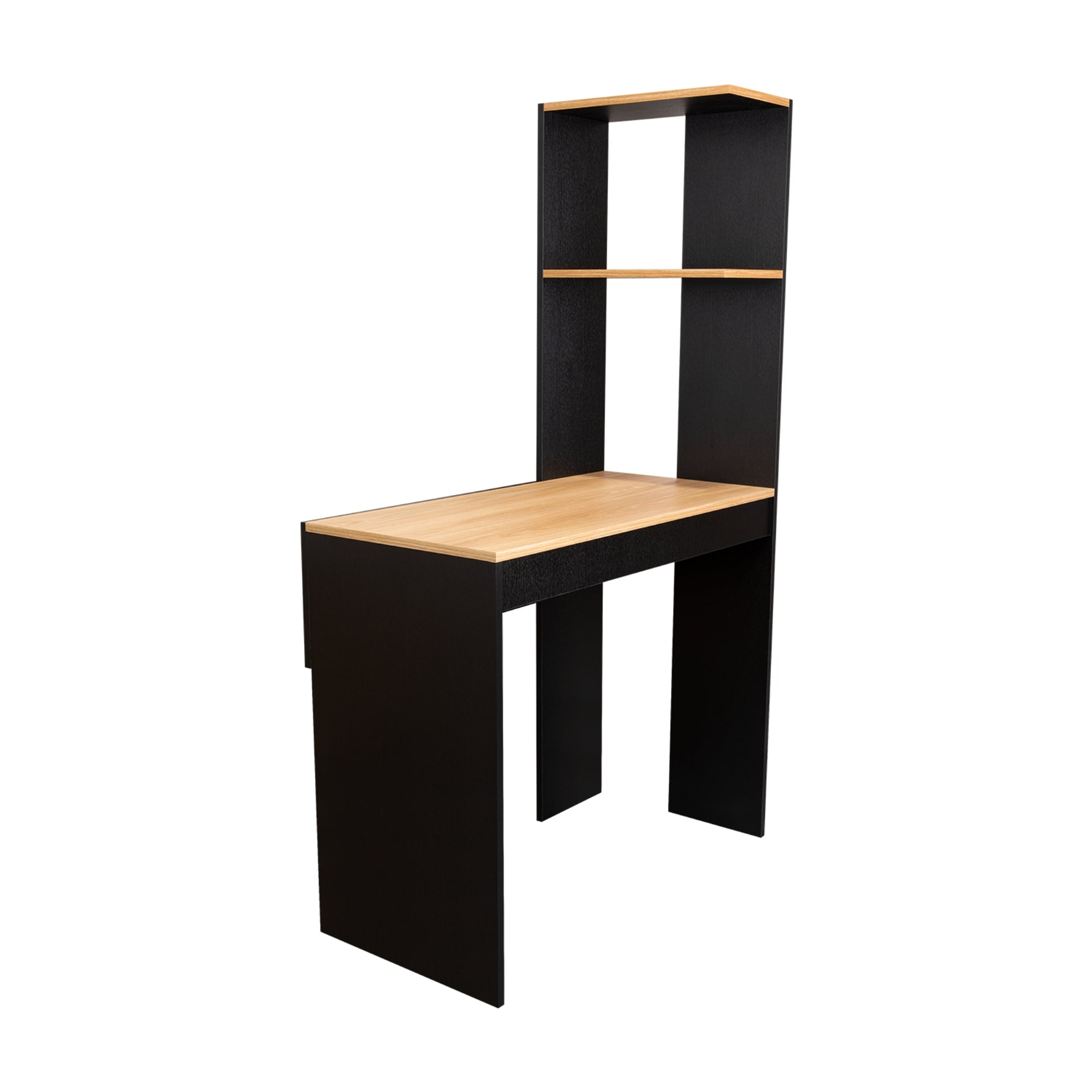 Fmfurniture - Escritorio Biblioteca Cafe Claro Y Negro