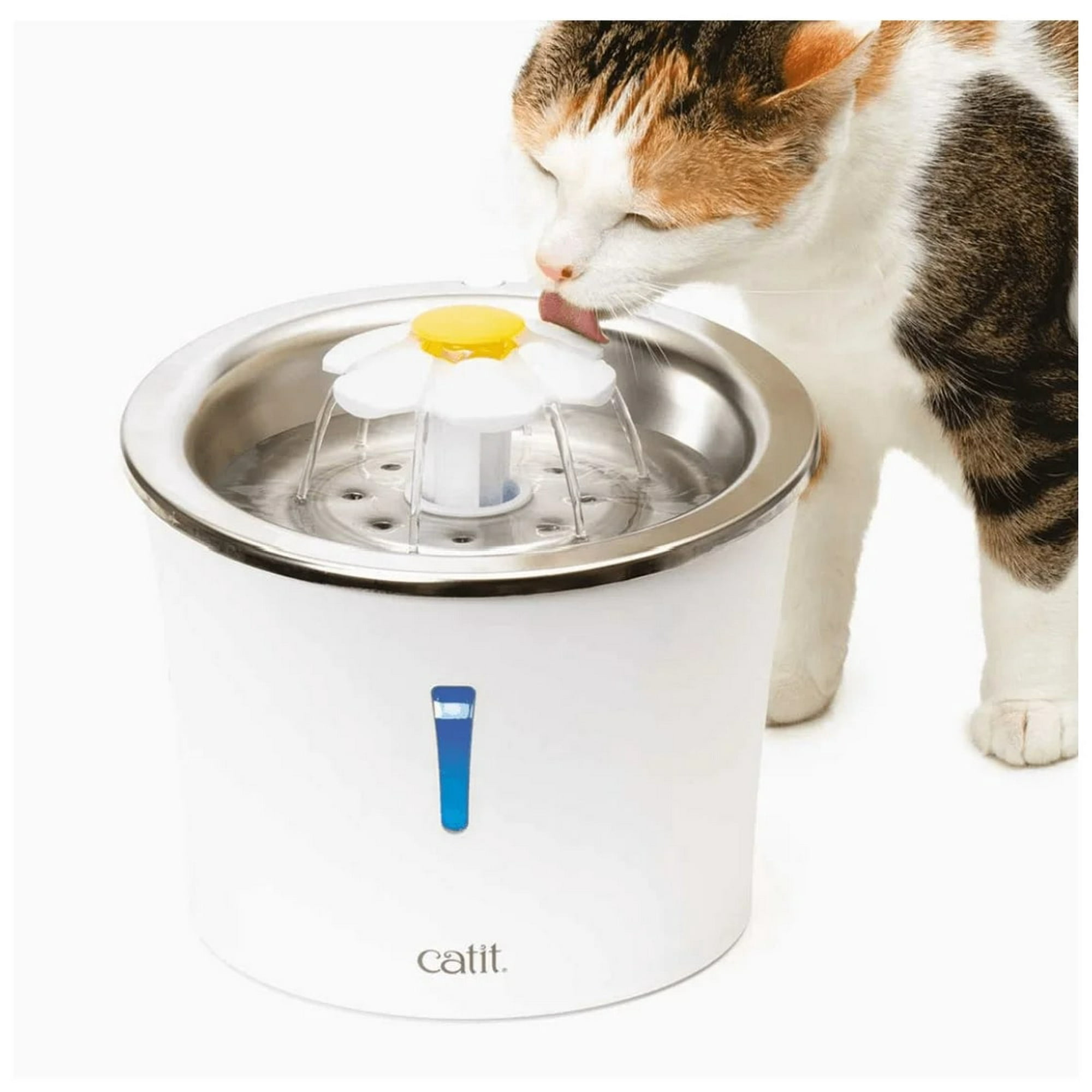 Bebedero De Agua Flower Fountain 3 Litros Acero Inoxidable Gato Catit