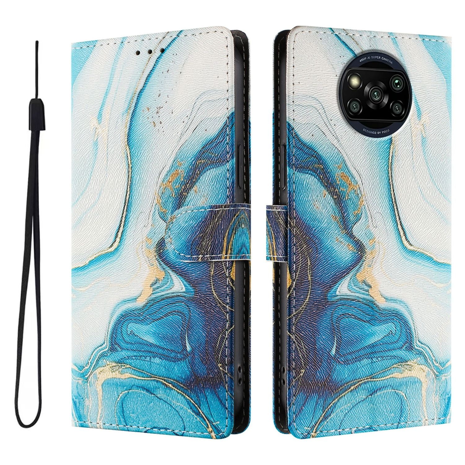 Foxdock Funda Tipo Cartera Para Xiaomi Poco X3/x3 Pro/x3 Nfc Con Soporte Y Correa – Diseño De Patrones Lindos