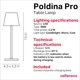 thumbnail image 4 of Lámpara Zafferano Poldina Pro Recargable e Inalámbrica, 4 of 8